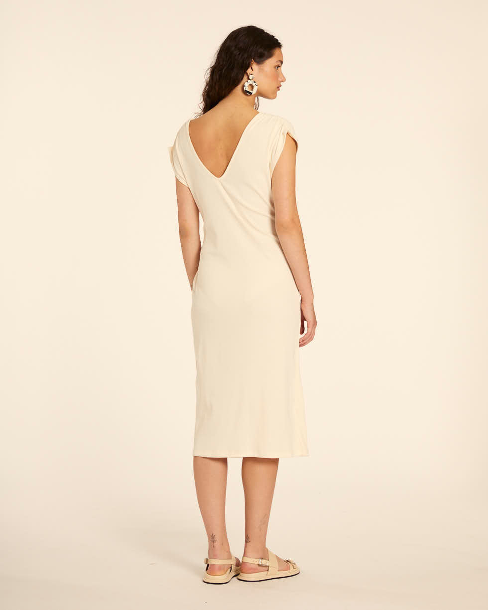 VESTIDO CRUZADO CREMA