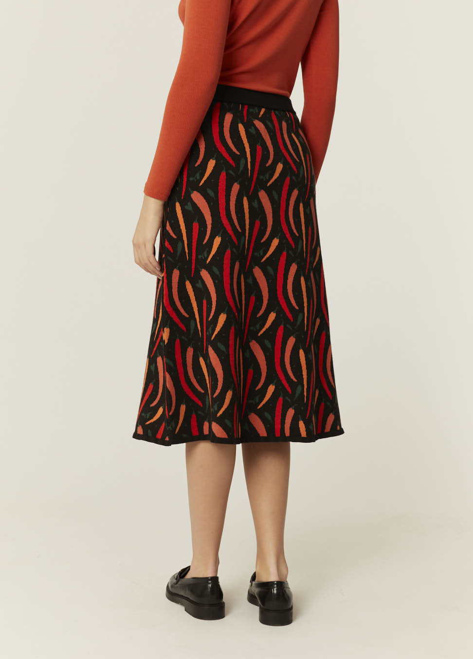 FALDA PUNTO ESTAMPADA PIMIENTO CHILLY