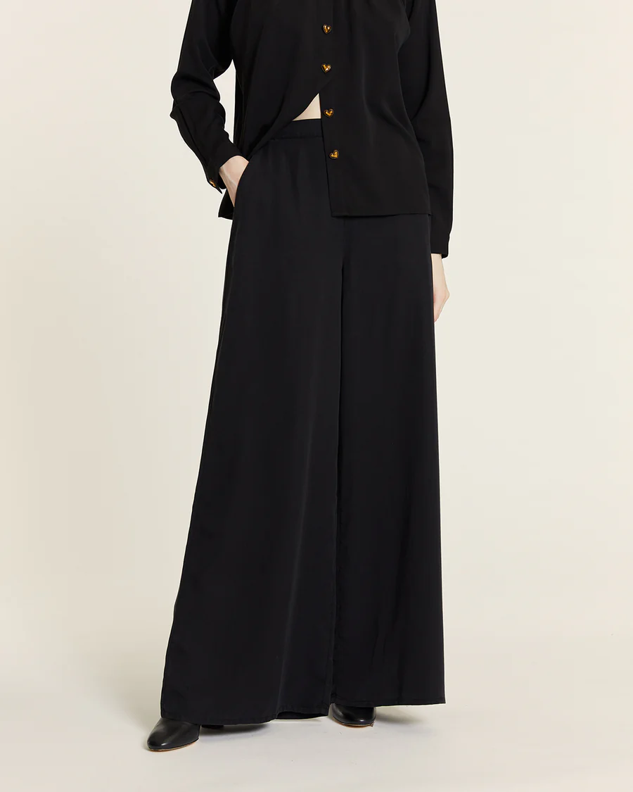 PANTALON FLUIDO TENCEL NEGRO