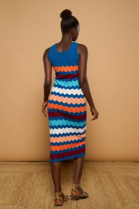 VESTIDO PUNTO RAYAS MULTICOLOR