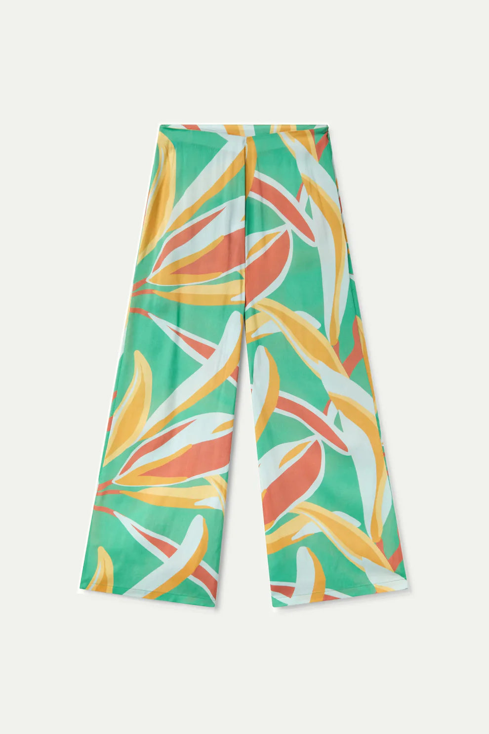 PANTALON LARGO AMPLIO ESTAMPADO FLORAL BROMELIA