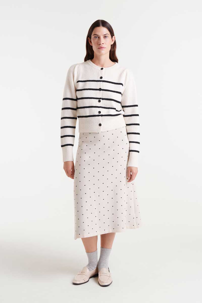 FALDA PUNTO ESTAMPADA LUNARES