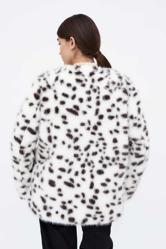 ABRIGO EFECTO PELO ANIMAL PRINT