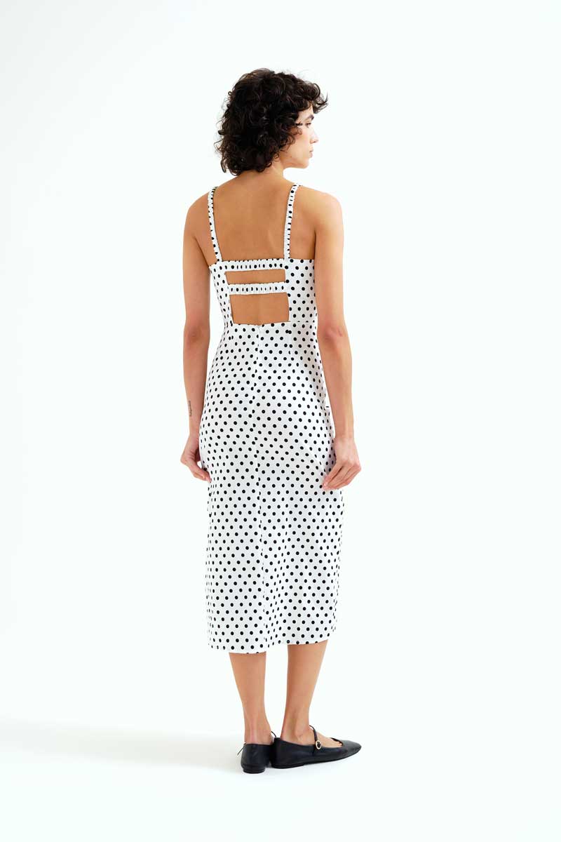 VESTIDO MIDI ESTAMPADO LUNARES