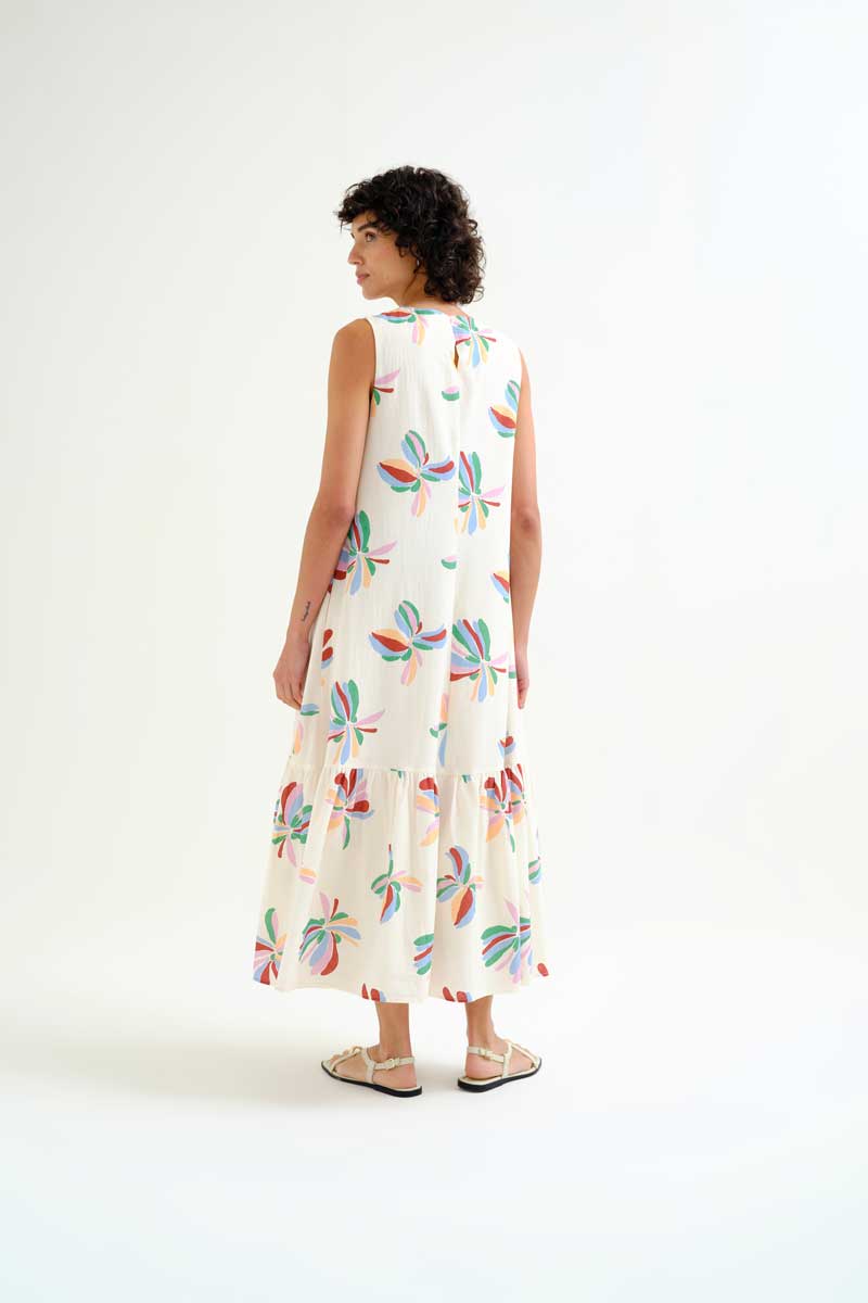 VESTIDO LARGO ESTAMPADO FLORES