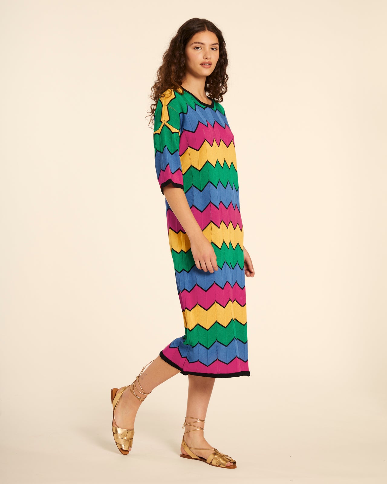 VESTIDO MANGA CORTA ZIGZAG