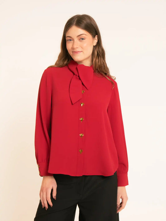 CAMISA BRUNA ROJA