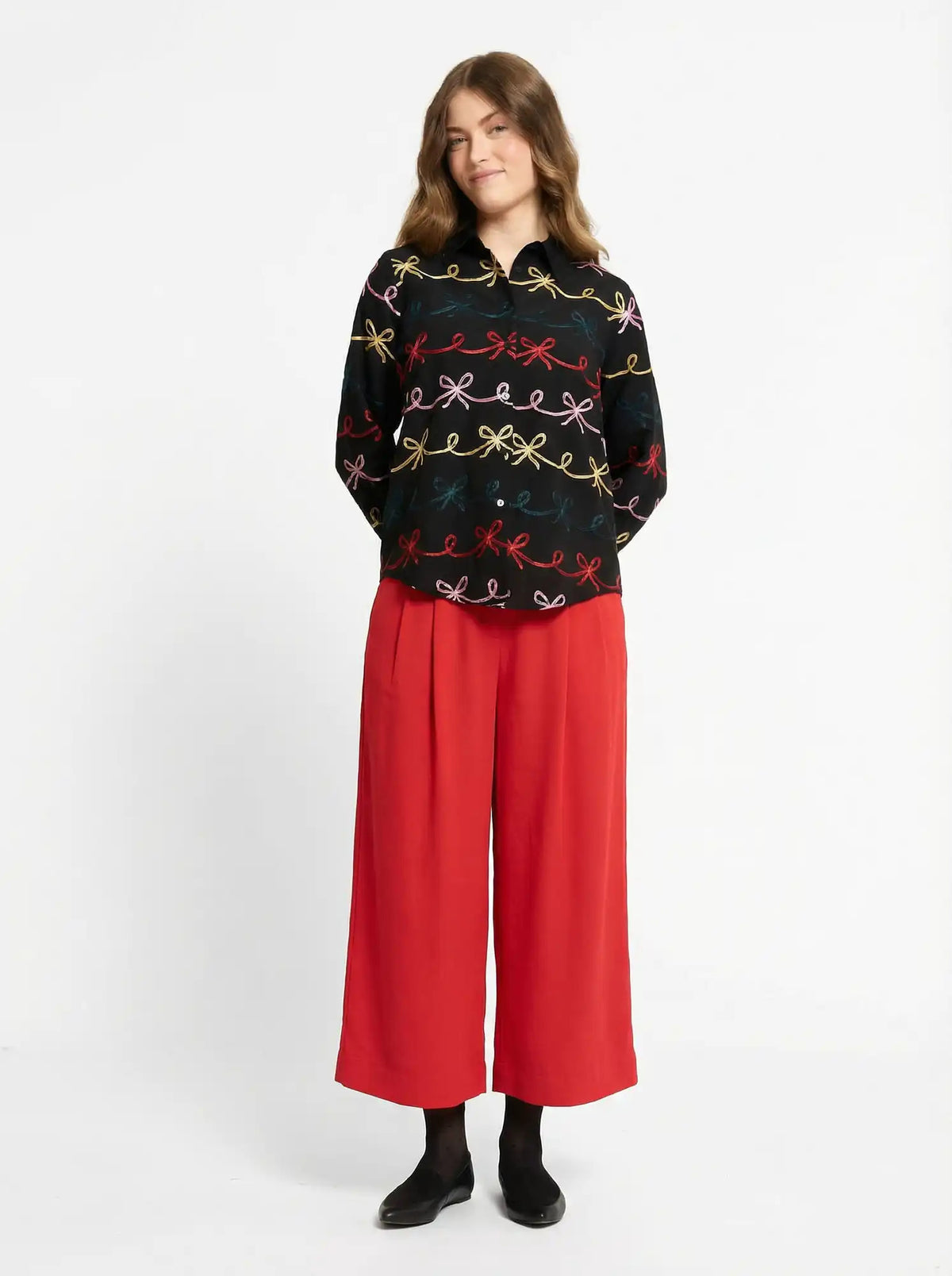 PANTALON ANCHO CREPE ROJO