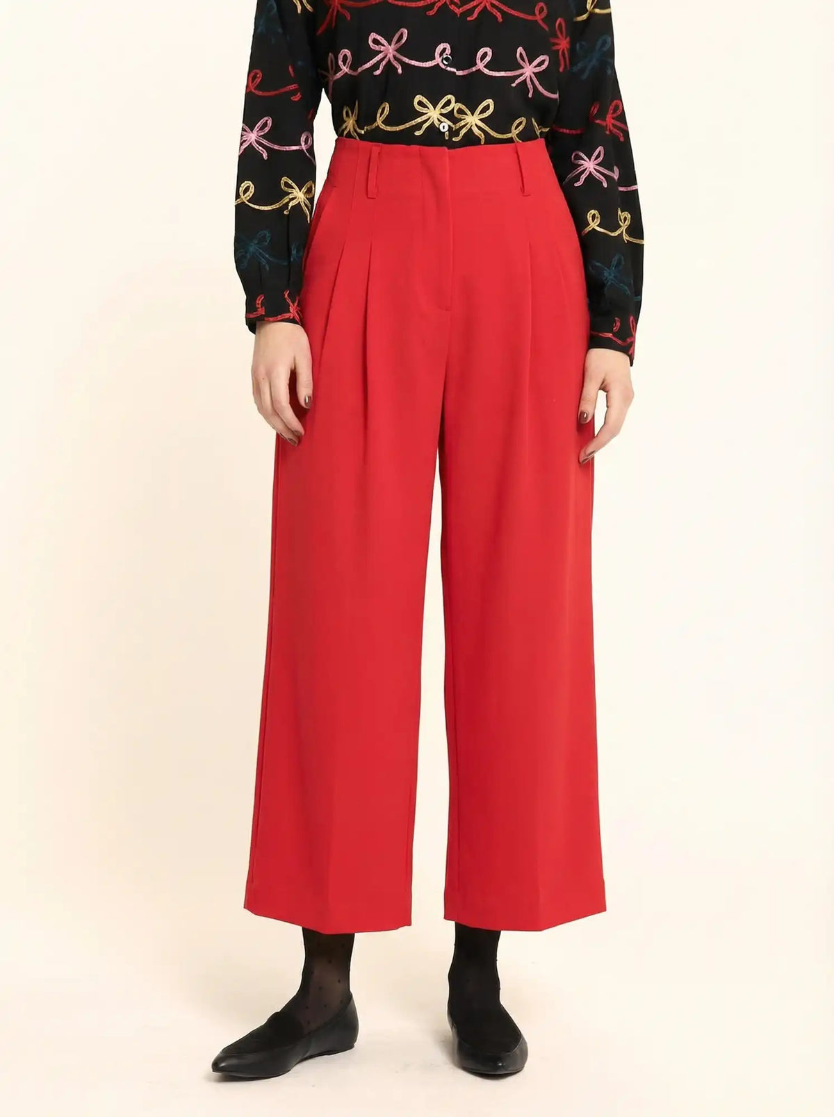 PANTALON ANCHO CREPE ROJO
