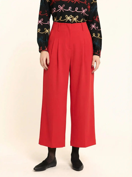 PANTALON ANCHO CREPE ROJO