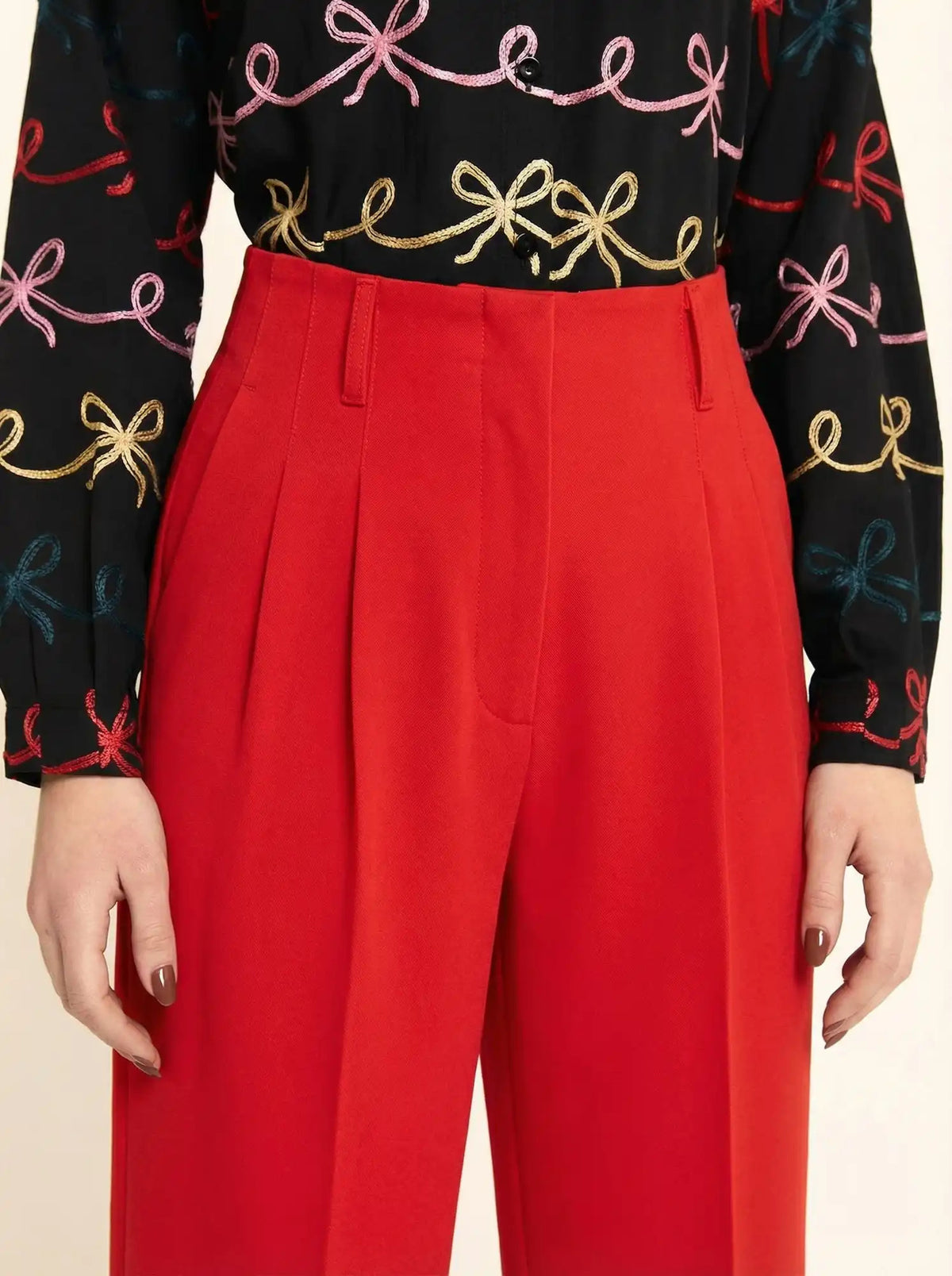 PANTALON ANCHO CREPE ROJO
