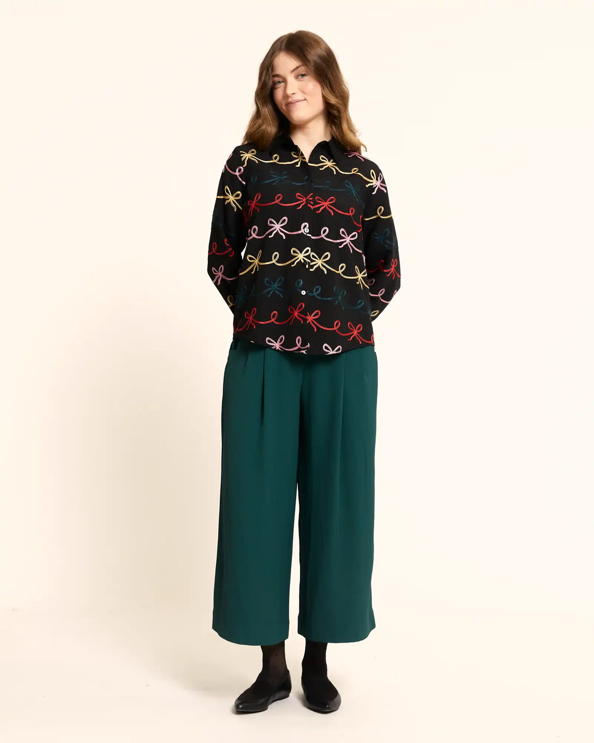 PANTALON ANCHO CREPE VERDE