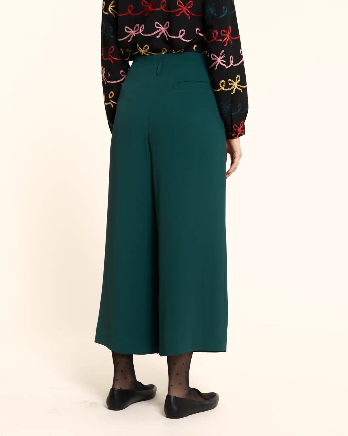 PANTALON ANCHO CREPE VERDE