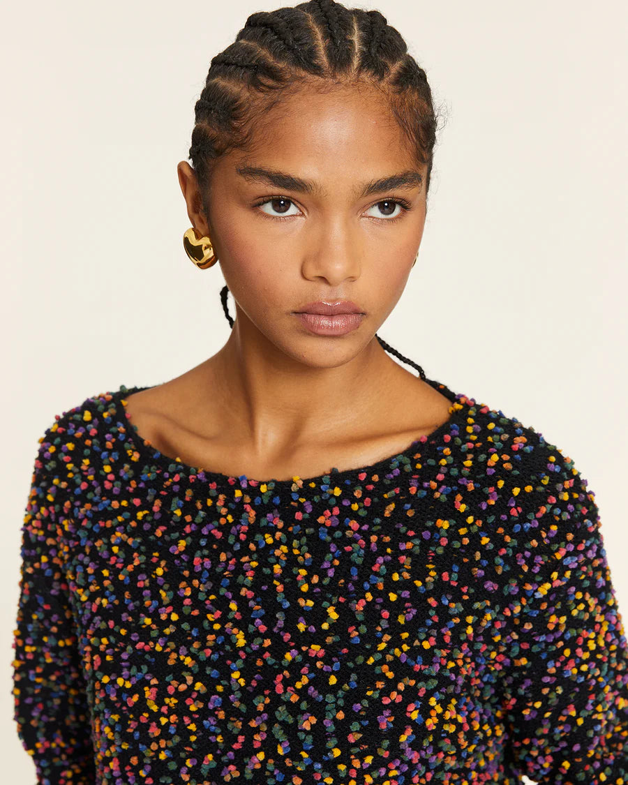 JERSEY MINI POMPONES NEGRO