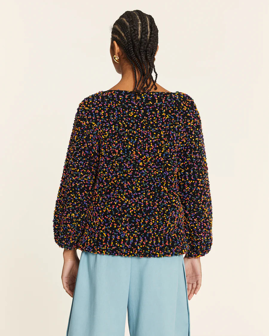 JERSEY MINI POMPONES NEGRO