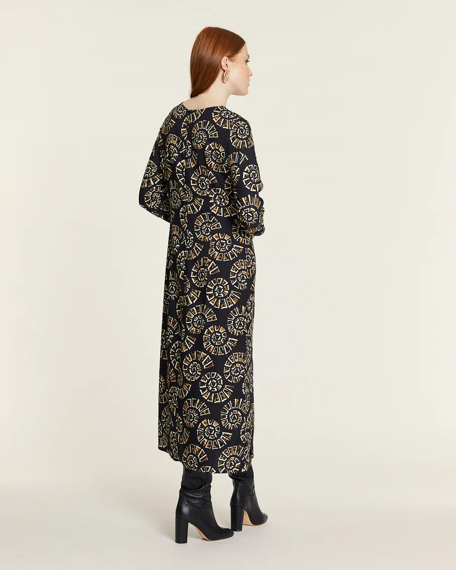 VESTIDO CARACOLAS RECTO FRUNCIDO