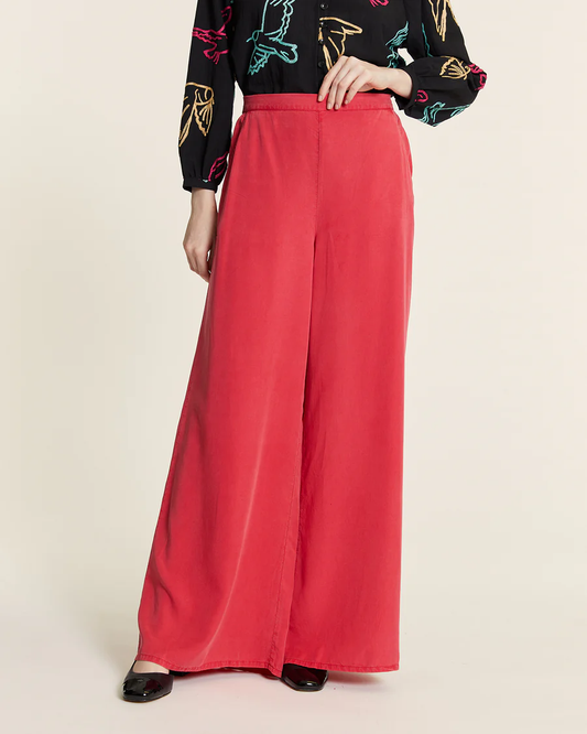 PANTALON FLUIDO TENCEL FRAMBUESA