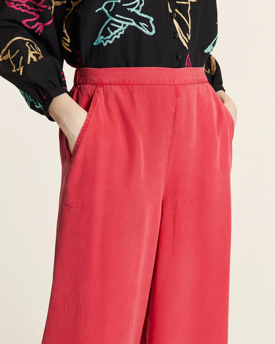 PANTALON FLUIDO TENCEL FRAMBUESA