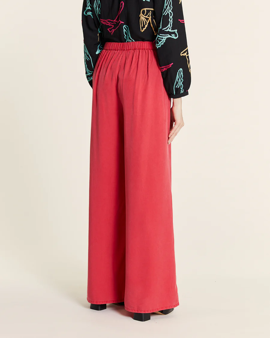 PANTALON FLUIDO TENCEL FRAMBUESA