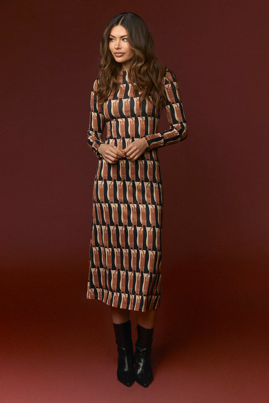 VESTIDO MIDI ESTAMPADO