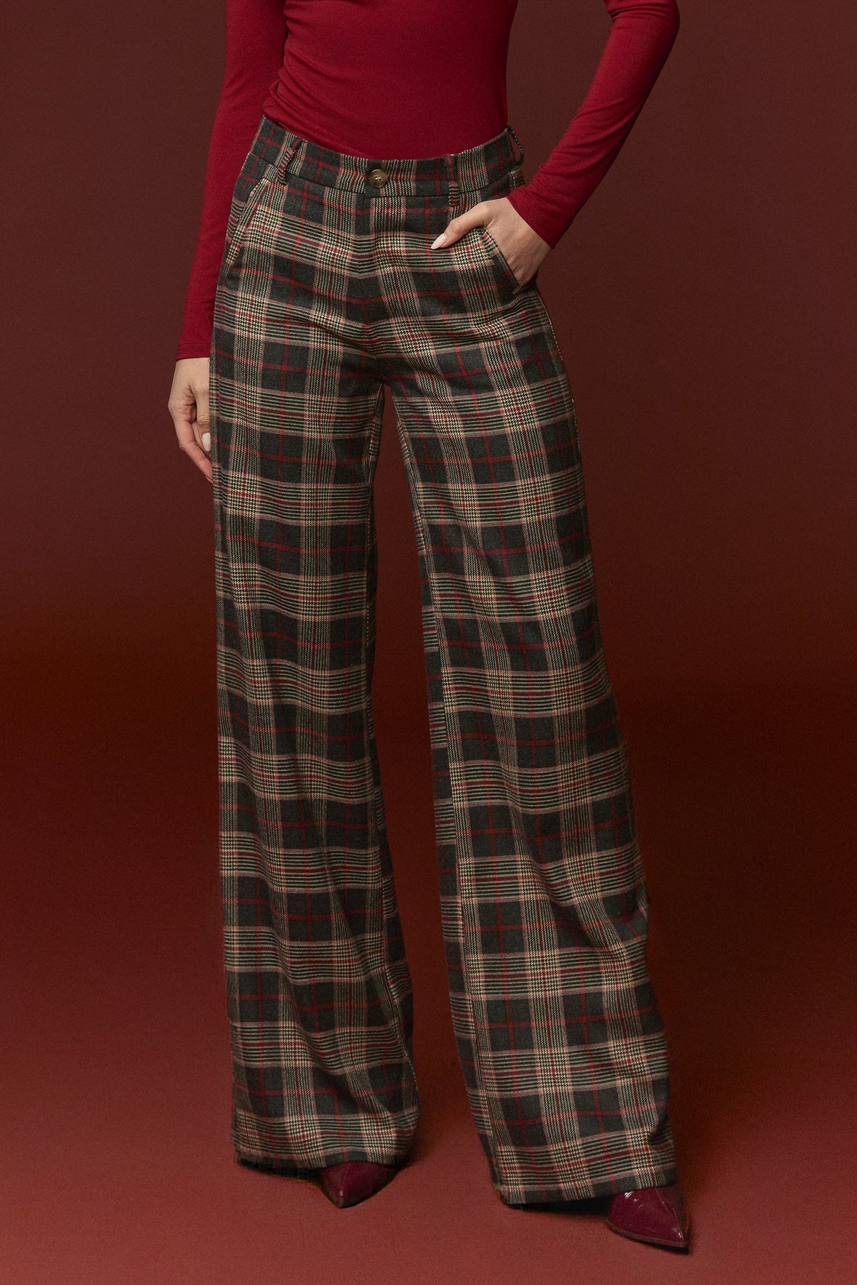 PANTALON CUADROS PATA ANCHA
