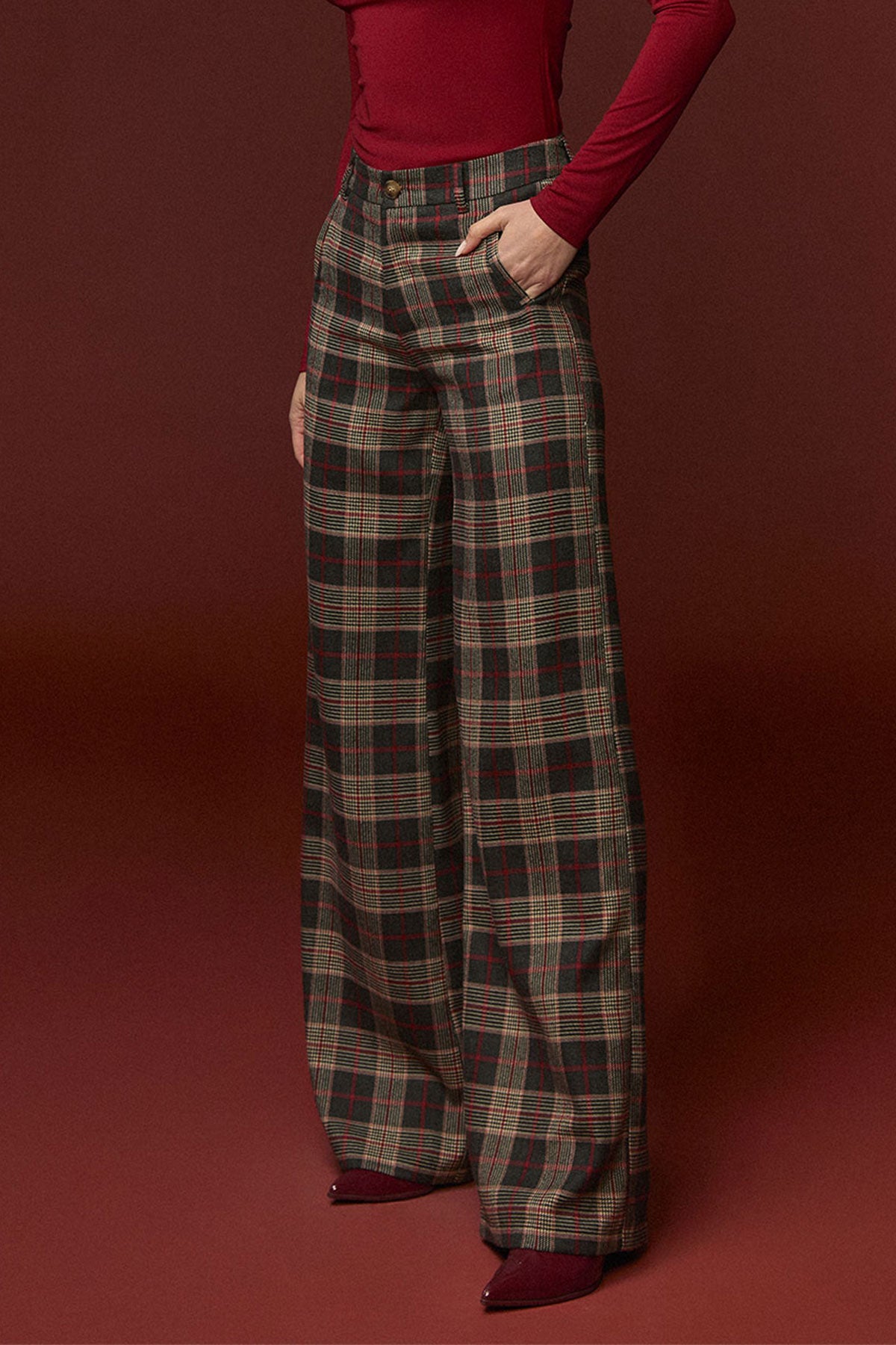 PANTALON CUADROS PATA ANCHA
