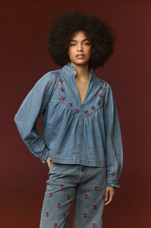 BLUSA VAQUERA BORDADA
