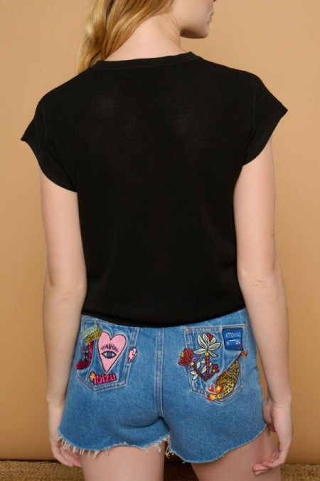 PANTALON CORTO BORDADO