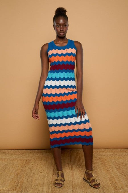 VESTIDO PUNTO RAYAS MULTICOLOR