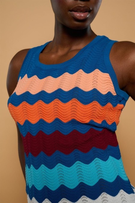VESTIDO PUNTO RAYAS MULTICOLOR