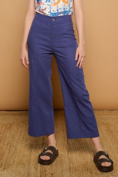 PANTALON AZUL LINO