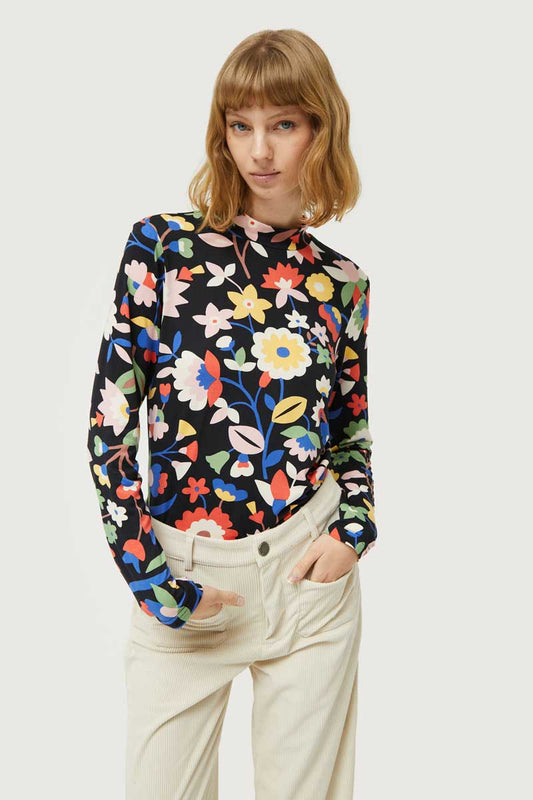 TOP AJUSTADO FLORAL GRANDE