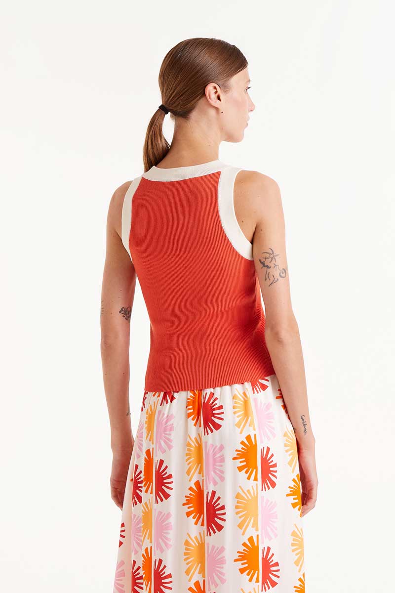 TOP BICOLOR NARANJA