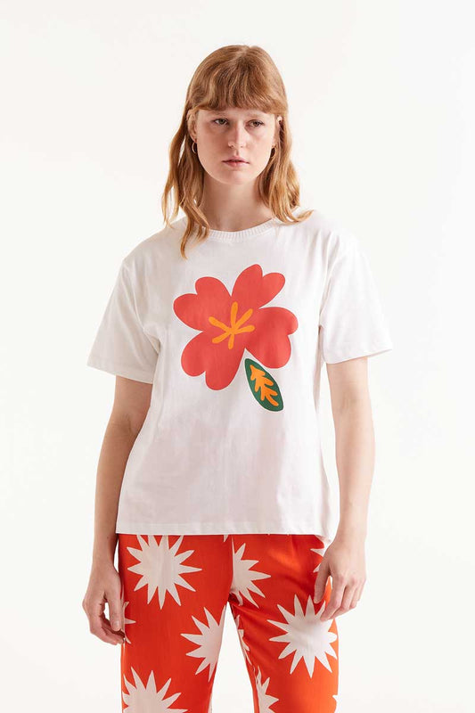 CAMISETA FLORAL BLANCA