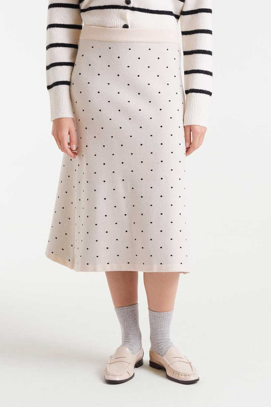 FALDA PUNTO ESTAMPADA LUNARES