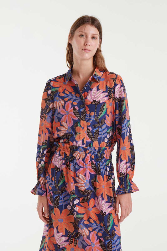 CAMISA CREPE LIGERO ESTAMPADA FLORES