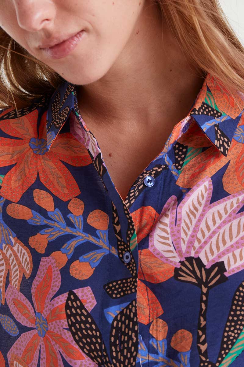 CAMISA CREPE LIGERO ESTAMPADA FLORES