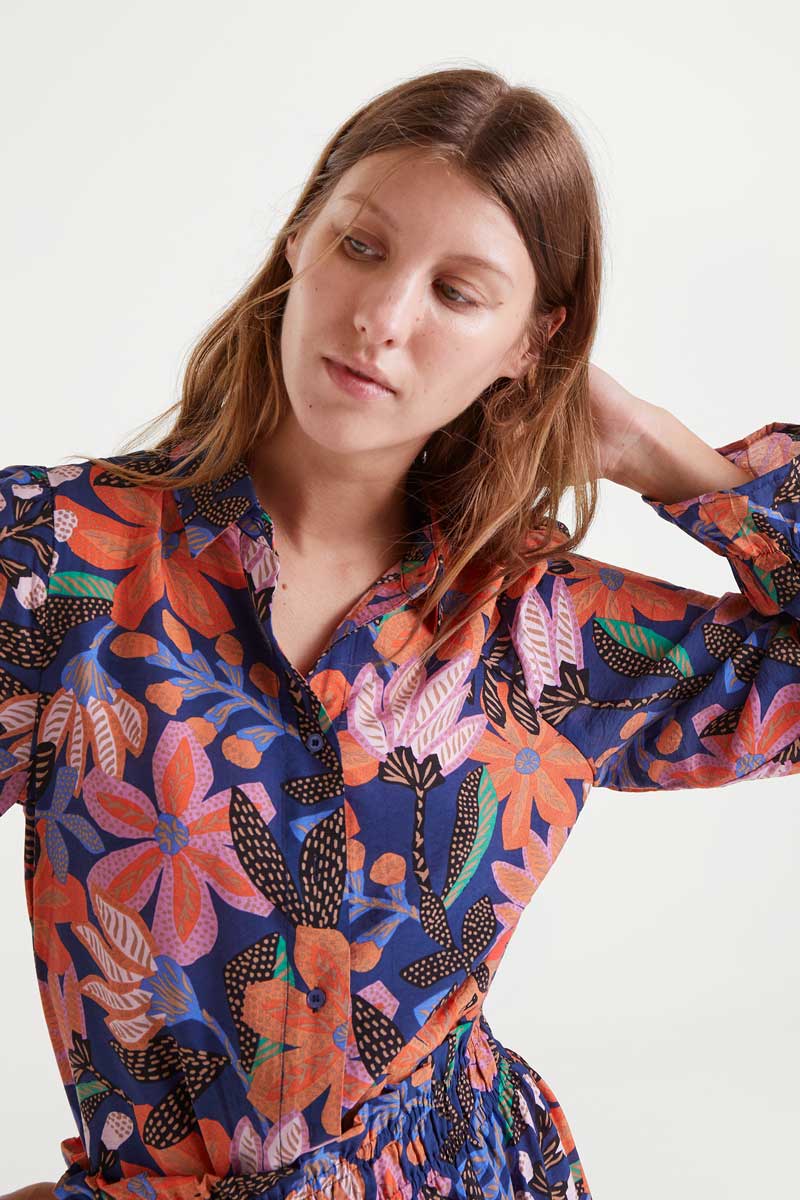CAMISA CREPE LIGERO ESTAMPADA FLORES