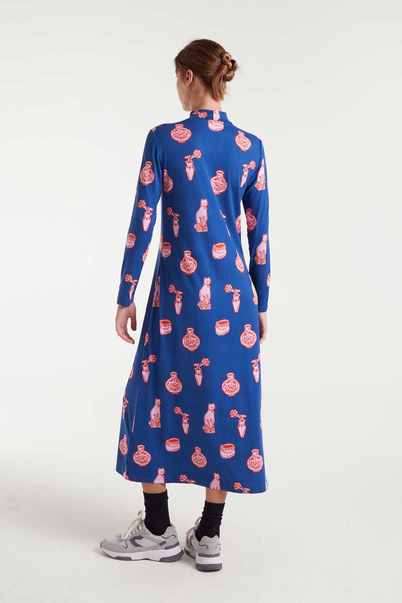 VESTIDO LARGO ESTAMPADO PORCELANA