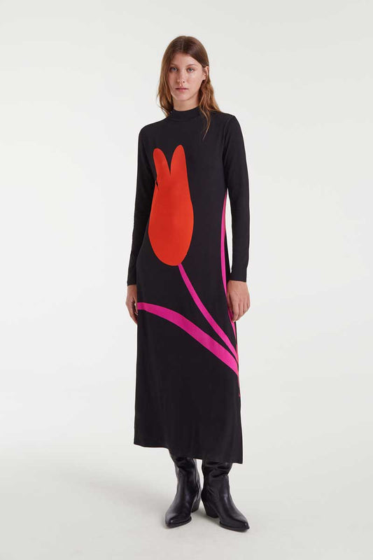 VESTIDO LARGO ESTAMPADO TULIPAN