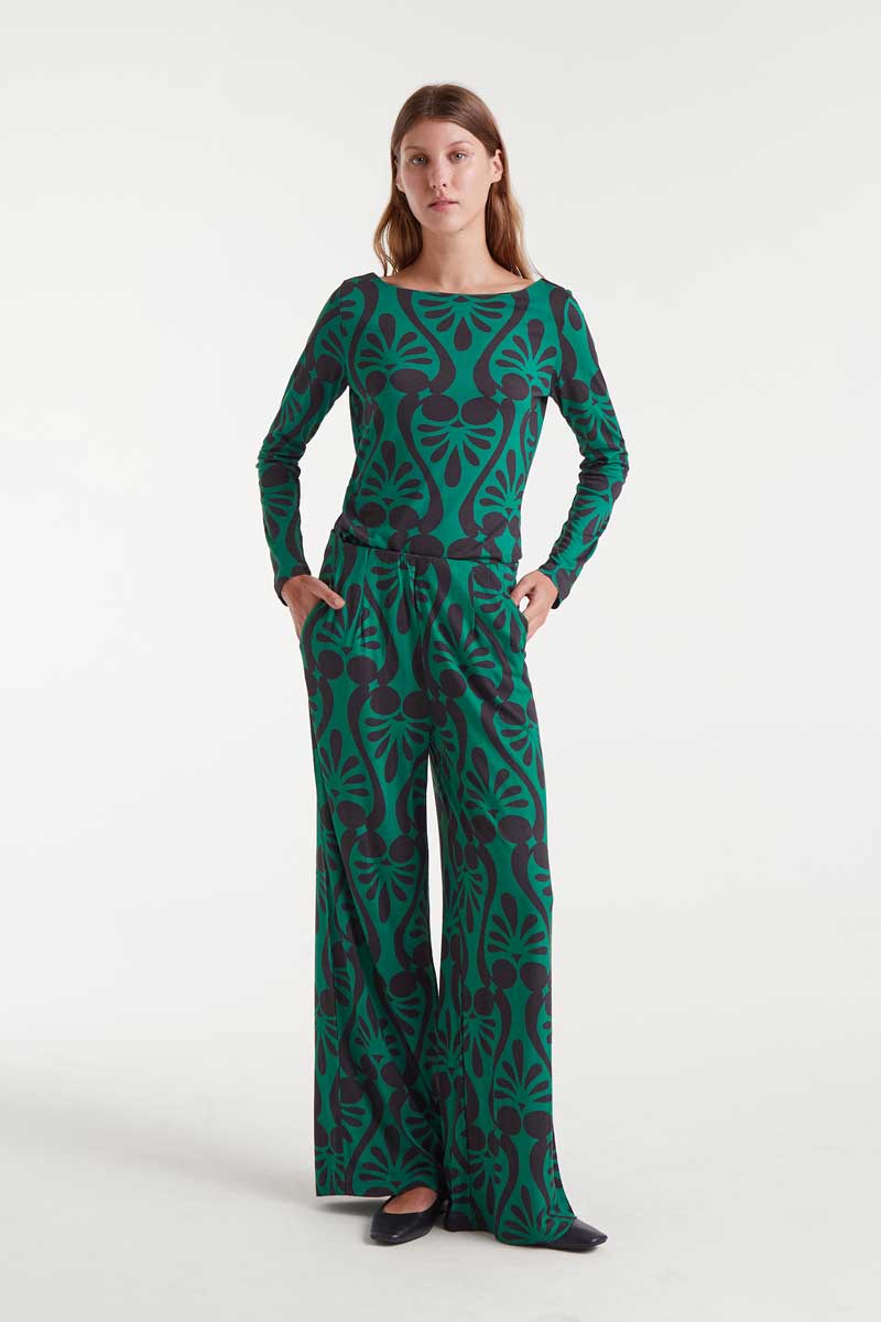 PANTALON LARGO ESTAMPADO BAROQUE