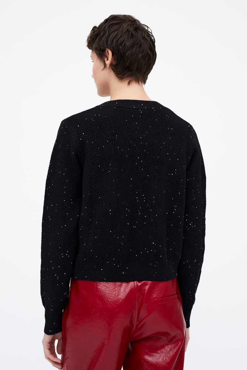 CARDIGAN PUNTO BRILLANTE NEGRO