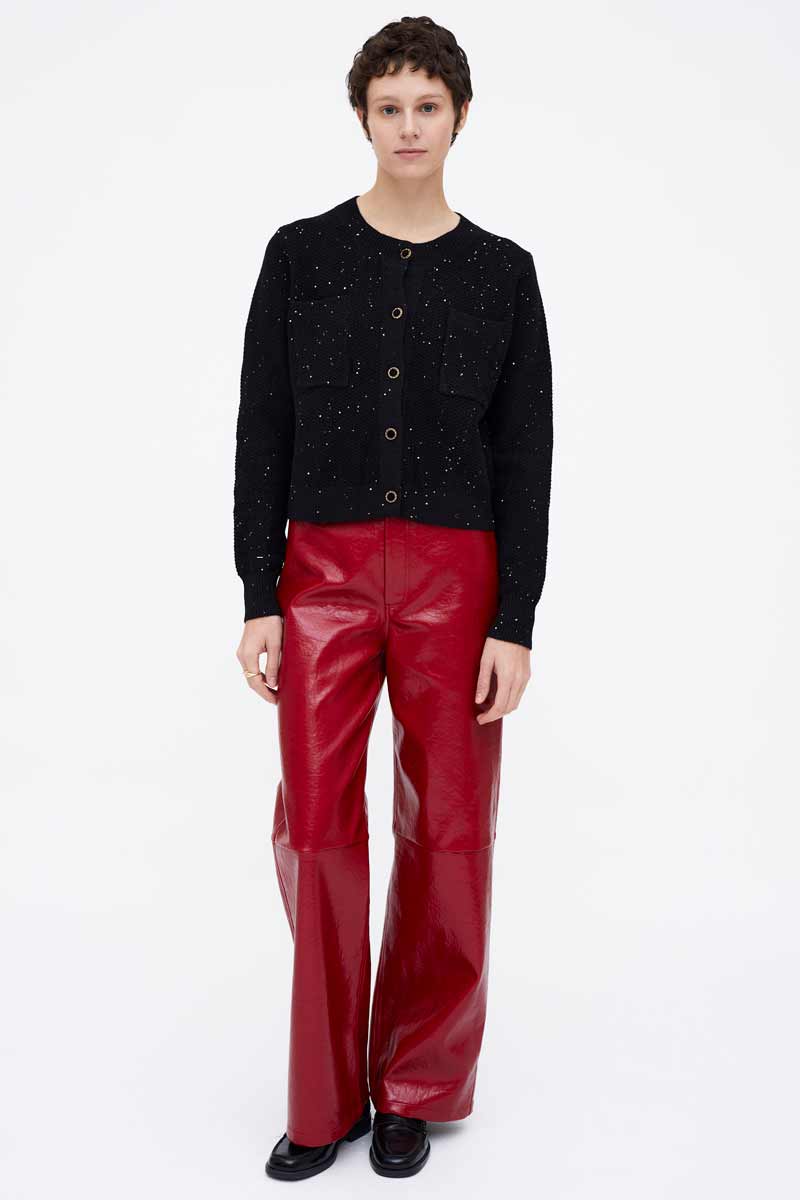 CARDIGAN PUNTO BRILLANTE NEGRO