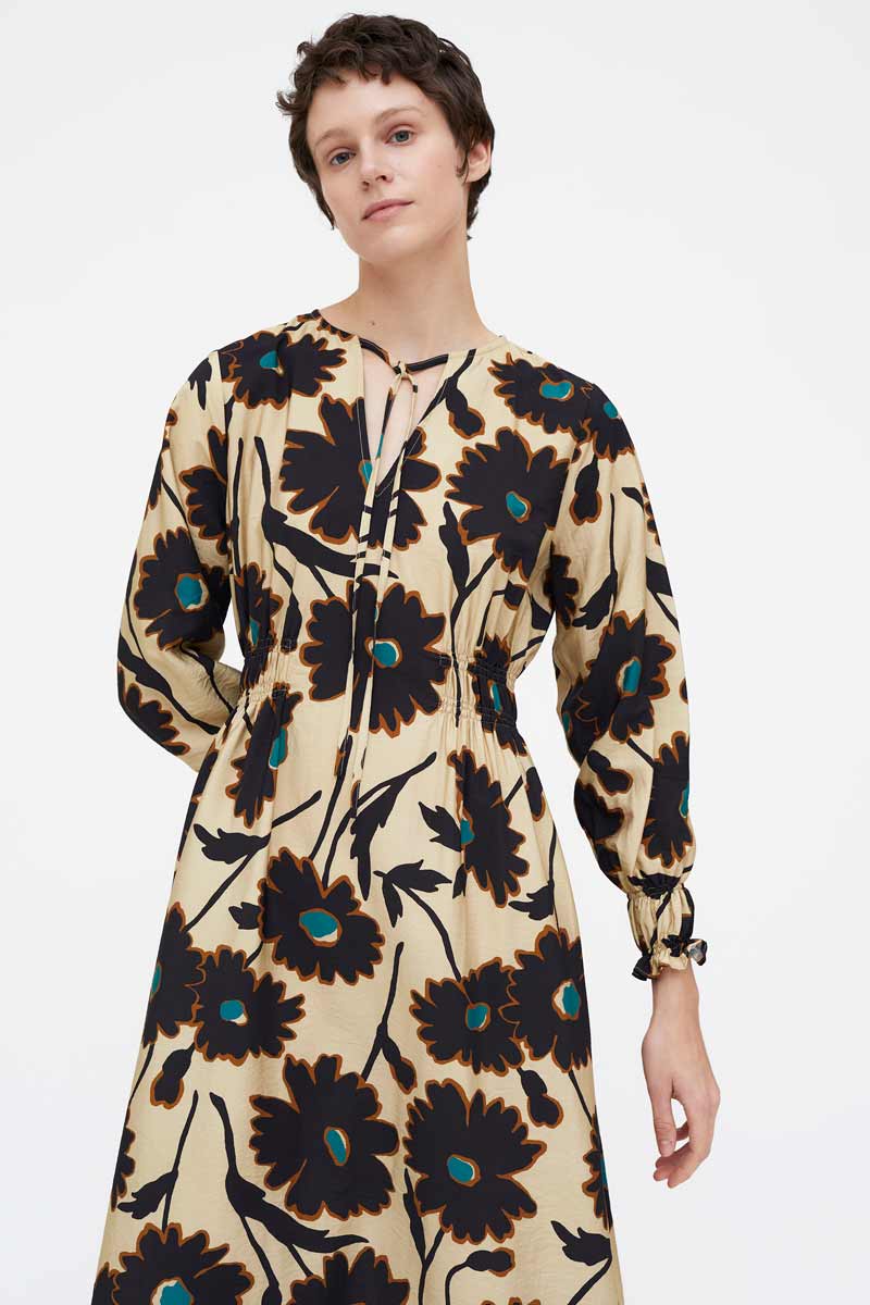 VESTIDO MIDI ESTAMPADO FLORES