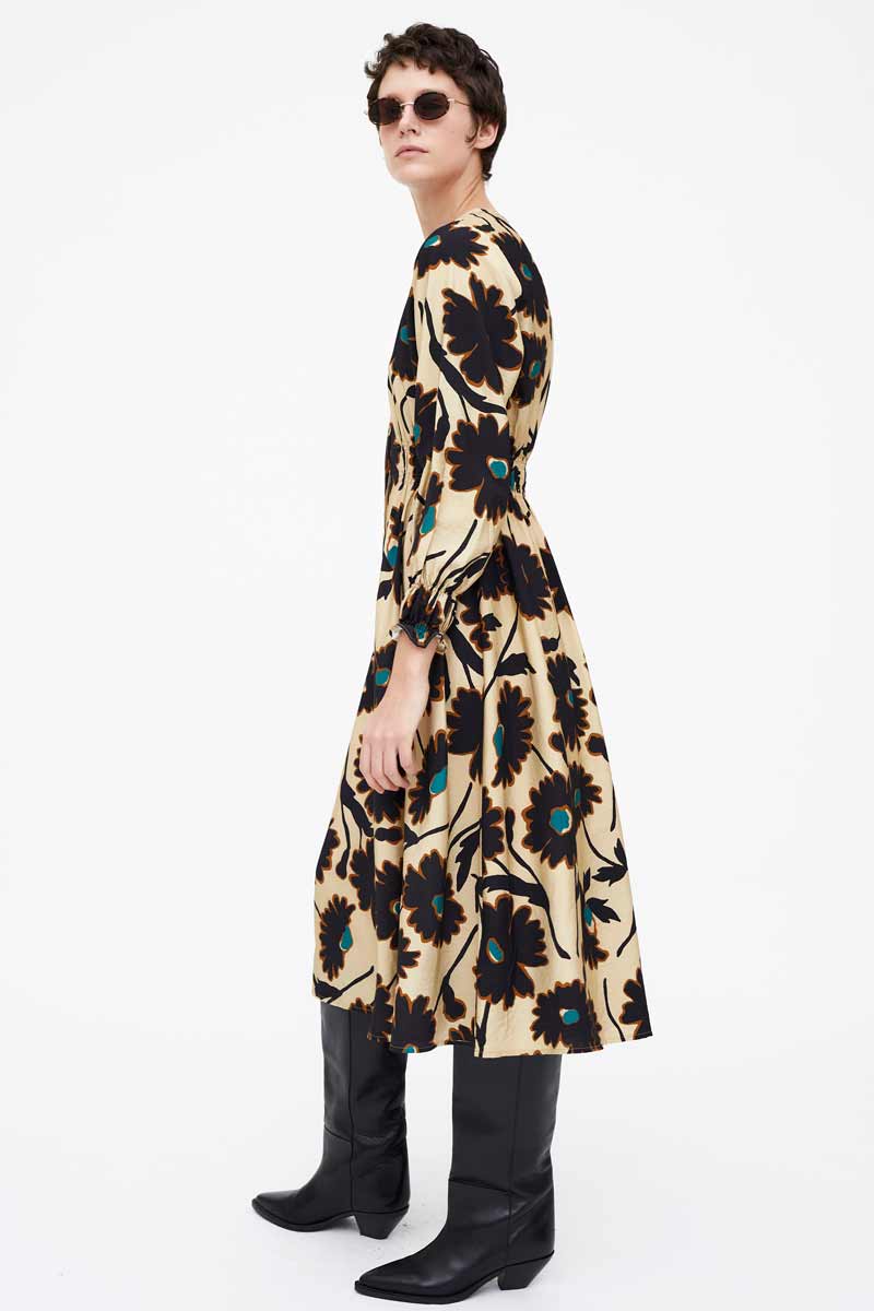 VESTIDO MIDI ESTAMPADO FLORES