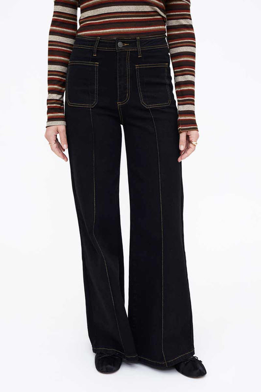 PANTALON VAQUERO NEGRO TIRO ALTO