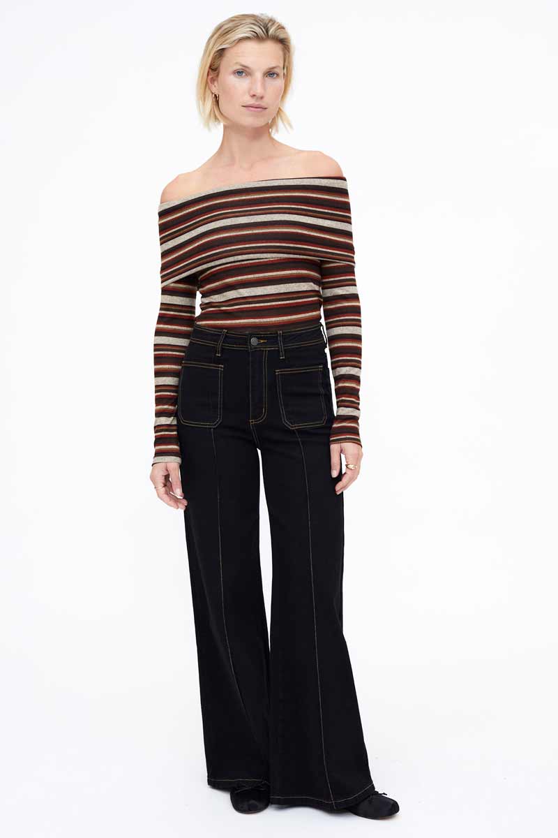 PANTALON VAQUERO NEGRO TIRO ALTO