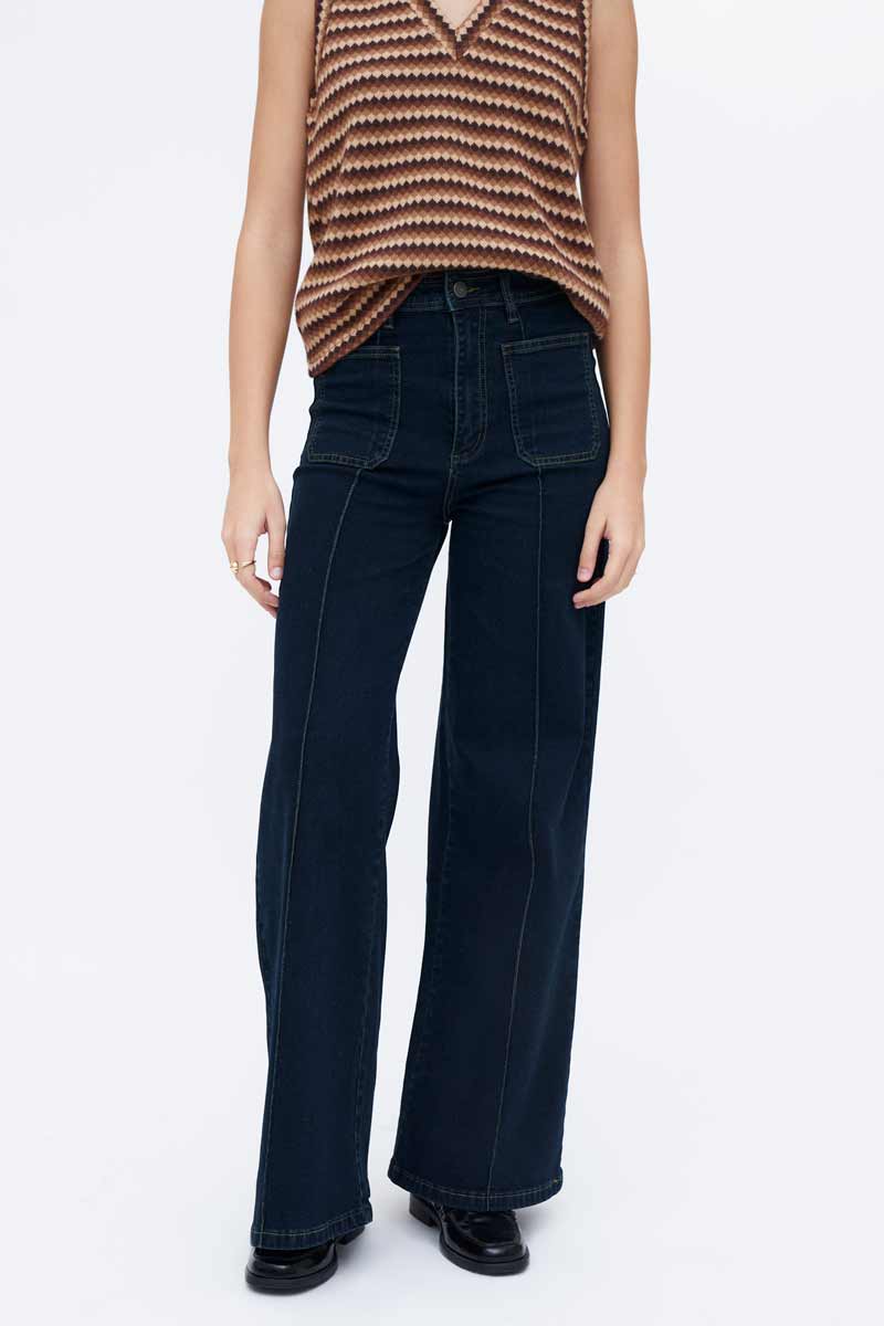 PANTALON VAQUERO AZUL TIRO ALTO