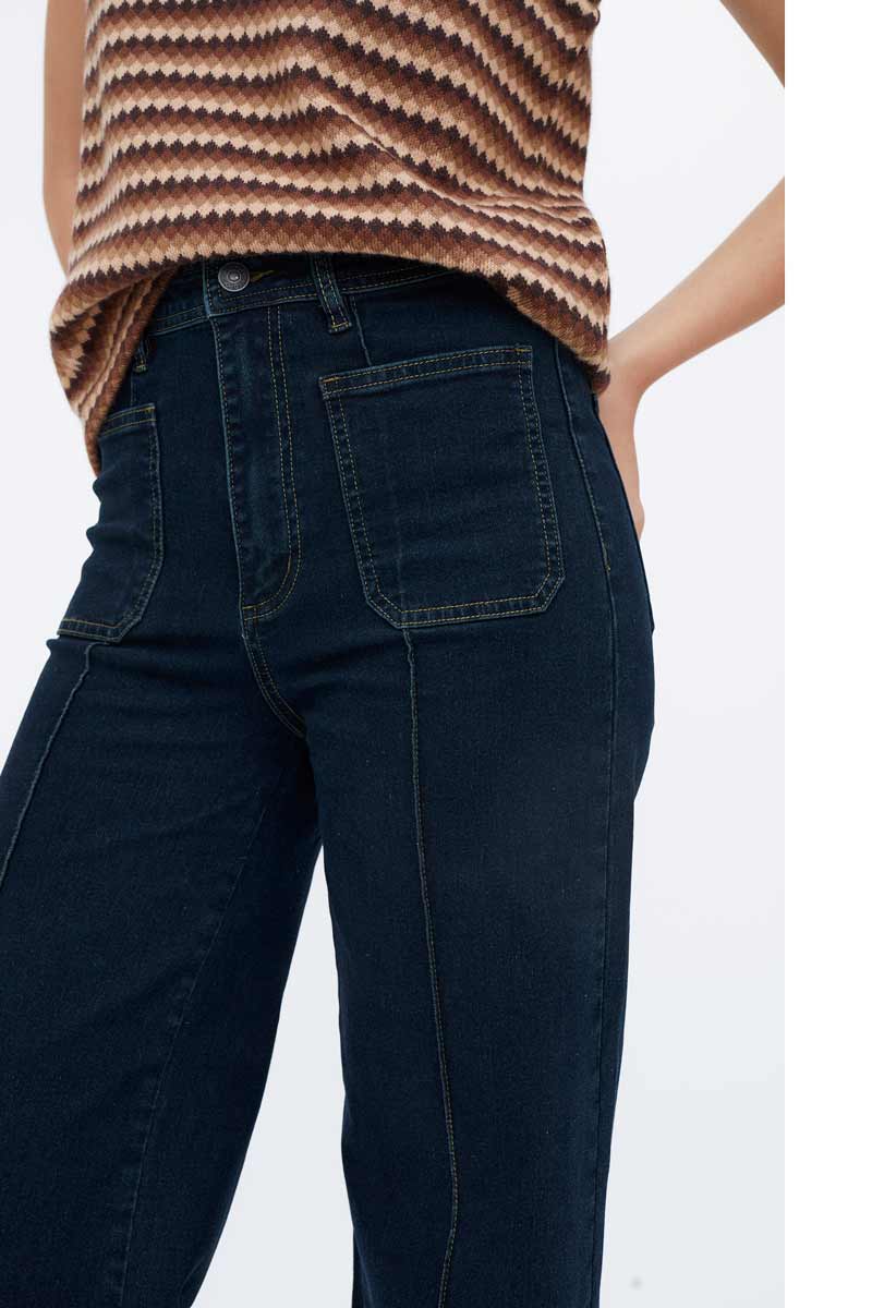 PANTALON VAQUERO AZUL TIRO ALTO
