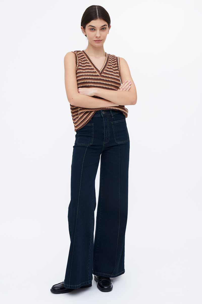 PANTALON VAQUERO AZUL TIRO ALTO